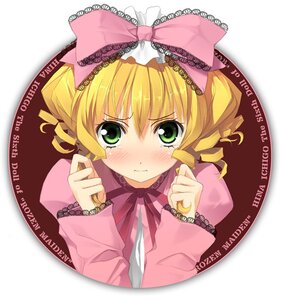 Rating: Safe Score: 0 Tags: 1girl blonde_hair blush bow frills green_eyes hina_ichigo hinaichigo image kantoku long_sleeves looking_at_viewer lying photoshop_(medium) pink_bow ribbon rozen_maiden short_hair solo tears white_background User: admin