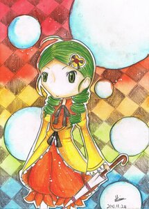 Rating: Safe Score: 0 Tags: 1girl argyle argyle_background argyle_legwear balloon board_game checkerboard_cookie checkered checkered_background checkered_floor checkered_kimono checkered_scarf checkered_shirt checkered_skirt chess_piece cookie drill_hair flag gohei green_eyes green_hair hair_ornament hairclip image kanaria marker_(medium) on_floor perspective plaid_background race_queen ringlets solo tile_floor tile_wall tiles traditional_media twin_drills vanishing_point User: admin