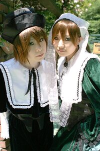 Rating: Safe Score: 0 Tags: 2boys blue_eyes brown_hair dress green_eyes hat head_scarf heterochromia looking_at_viewer multiple_boys multiple_cosplay multiple_girls short_hair siblings sisters smile souseiseki suiseiseki tagme twins User: admin