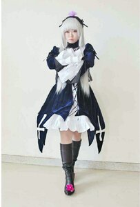 Rating: Safe Score: 0 Tags: 1girl bangs black_footwear black_gloves boots dress flower full_body gloves long_hair long_sleeves solo standing suigintou User: admin
