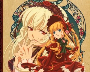 Rating: Safe Score: 0 Tags: 2girls blonde_hair blue_eyes bonnet bow dress flower image long_hair long_sleeves looking_at_viewer multiple_girls pair red_dress red_eyes rose shinku suigintou User: admin