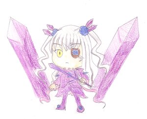 Rating: Safe Score: 0 Tags: 1girl :< barasuishou blue_flower chibi dress flower full_body hair_flower hair_ornament holding image long_hair long_sleeves purple_flower purple_legwear rose solo standing striped two_side_up umbrella vertical_stripes white_background white_hair yellow_eyes User: admin