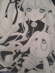 Rating: Safe Score: 0 Tags: 1girl dress flower image long_hair long_sleeves looking_at_viewer rose shinku solo stuffed_animal suigintou traditional_media upper_body User: admin
