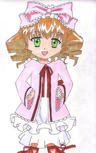 Rating: Safe Score: 0 Tags: 1girl :d bloomers bow brown_hair dress frills full_body green_eyes hina_ichigo hinaichigo image long_sleeves looking_at_viewer open_mouth pink_bow ribbon short_hair smile solo standing User: admin
