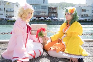 Rating: Safe Score: 0 Tags: 2girls blonde_hair building city cityscape closed_eyes day dress flower frills hair_flower hair_ornament multiple_cosplay multiple_girls pantyhose sitting tagme wide_sleeves yellow_dress User: admin