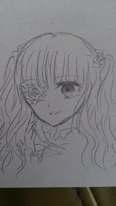 Rating: Safe Score: 0 Tags: 1girl auto_tagged bangs closed_mouth eyebrows_visible_through_hair greyscale hair_ornament image kirakishou long_hair looking_at_viewer monochrome photo smile solo traditional_media two_side_up upper_body User: admin