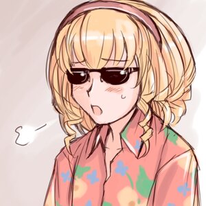 Rating: Safe Score: 0 Tags: 1girl alice_margatroid blonde_hair blush casual floral_print hairband hawaiian_shirt hina_ichigo hinaichigo image leaf_print lowres older open_mouth pajamas rozen_maiden shirt short_hair sigh solo sunglasses sweatdrop tsuda_nanafushi upper_body User: admin