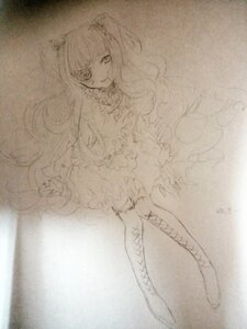 Rating: Safe Score: 0 Tags: 1girl boots cross-laced_footwear dress greyscale image kirakishou long_hair monochrome sketch smile solo thigh_boots thighhighs traditional_media two_side_up User: admin