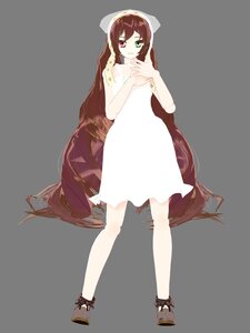 Rating: Safe Score: 0 Tags: 1girl bangs brown_hair dress full_body green_eyes heterochromia high_heels image long_hair looking_at_viewer red_eyes smile solo standing striped striped_background suiseiseki vertical-striped_dress vertical_stripes very_long_hair white_background User: admin