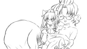Rating: Safe Score: 0 Tags: 2girls animal_ears closed_eyes dress glasses greyscale image long_hair monochrome multiple_girls sakurada_nori shinku solo striped twintails User: admin