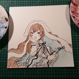 Rating: Safe Score: 0 Tags: 1girl blush brown_hair dress frills hands_on_own_face image long_hair long_sleeves photo solo suiseiseki tiles User: admin