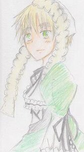 Rating: Safe Score: 0 Tags: auto_tagged blonde_hair green_eyes hat image looking_at_viewer simple_background solo suiseiseki upper_body User: admin