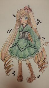 Rating: Safe Score: 0 Tags: 1girl auto_tagged blonde_hair blue_eyes boots dress drill_hair eighth_note flower hair_flower hair_ornament heterochromia image knee_boots long_hair musical_note red_eyes rose smile solo star_(symbol) suiseiseki traditional_media twin_drills very_long_hair User: admin