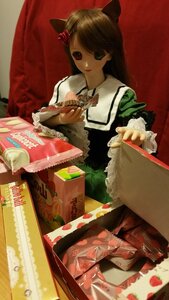 Rating: Safe Score: 0 Tags: 1girl animal_ears auto_tagged brown_hair cat_ears doll dress flower food hair_flower hair_ornament long_hair solo suiseiseki User: admin