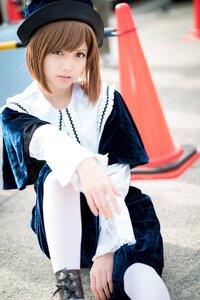 Rating: Safe Score: 0 Tags: 1girl 3d blurry blurry_background brown_hair depth_of_field dress hat jewelry lips looking_at_viewer necklace pearl_necklace photo realistic short_hair sitting solo souseiseki white_legwear User: admin