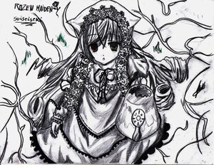 Rating: Safe Score: 0 Tags: 1girl animal_ears cat_ears dress drill_hair frills green_eyes heterochromia image long_hair long_sleeves looking_at_viewer monochrome red_eyes ribbon solo spot_color suiseiseki traditional_media very_long_hair User: admin