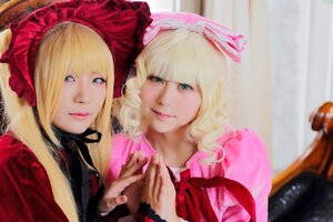 Rating: Safe Score: 0 Tags: 2girls bangs blonde_hair blue_eyes bonnet bow hat holding_hands instrument lips long_hair looking_at_viewer multiple_cosplay multiple_girls photo realistic smile tagme User: admin