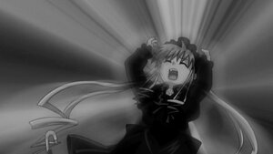 Rating: Safe Score: 0 Tags: 1girl bowtie closed_eyes dress image long_hair long_sleeves open_mouth outdoors shinku sky solo twintails very_long_hair User: admin