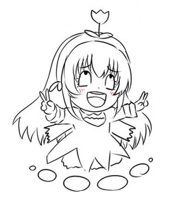 Rating: Safe Score: 0 Tags: 1girl :d blush double_v greyscale image long_hair looking_at_viewer monochrome open_mouth simple_background smile solo suigintou v white_background User: admin