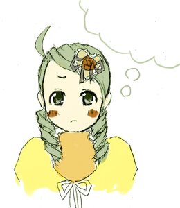 Rating: Safe Score: 0 Tags: 1girl ahoge blush drill_hair green_eyes green_hair image kanaria looking_at_viewer ribbon simple_background solo upper_body white_background User: admin