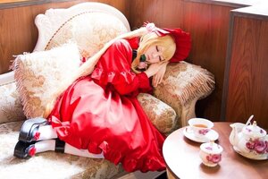 Rating: Safe Score: 0 Tags: 1girl blonde_hair bonnet cake closed_eyes cup dress flower food hat lying plate saucer shinku shoes sleeping solo table tea teacup teapot User: admin