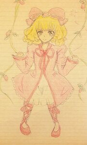 Rating: Safe Score: 0 Tags: 1girl auto_tagged blonde_hair bow bug dress frills hina_ichigo hinaichigo image insect long_sleeves looking_at_viewer ribbon short_hair silk solo spider_web standing User: admin