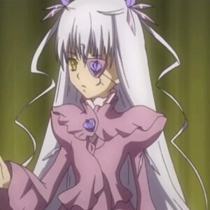 Rating: Safe Score: 0 Tags: 1girl barasuishou dress frills hair_ribbon heterochromia image long_hair long_sleeves puffy_sleeves purple_eyes ribbon simple_background solo two_side_up upper_body very_long_hair User: admin