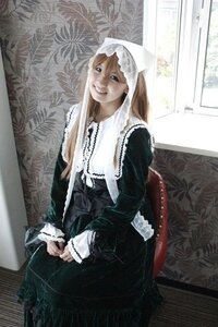 Rating: Safe Score: 0 Tags: 1girl black_dress brown_hair dress habit long_sleeves nun plant sitting smile solo suiseiseki v_arms User: admin