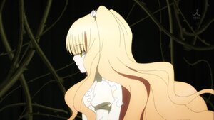 Rating: Safe Score: 0 Tags: 1girl bamboo bangs blonde_hair blunt_bangs dress image kirakishou long_hair looking_at_viewer plant profile puffy_sleeves short_sleeves silk solo spider_web striped thorns upper_body very_long_hair vines yellow_eyes User: admin