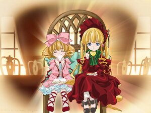 Rating: Safe Score: 0 Tags: 2girls 3girls blonde_hair blue_eyes bonnet bow closed_eyes cup dress drill_hair frills hair_bow hina_ichigo hinaichigo image indoors knee_boots long_hair long_sleeves multiple_girls pair pink_bow pink_dress red_dress saucer shinku sitting table teacup twin_drills twintails window User: admin
