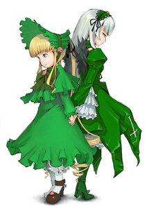 Rating: Safe Score: 0 Tags: 2girls auto_tagged back-to-back blonde_hair blue_eyes bonnet boots bow dress flower frills green_dress hair_ornament hat holding_hands image interlocked_fingers long_hair long_sleeves multiple_girls pair red_dress rose rozen_maiden shinku shoes silver_hair simple_background standing suigintou tanatelier white_background white_legwear User: admin