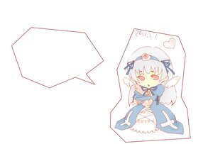Rating: Safe Score: 0 Tags: 1girl bangs chibi dress flower hat image long_sleeves ribbon short_hair solo suigintou white_background white_wings wings User: admin