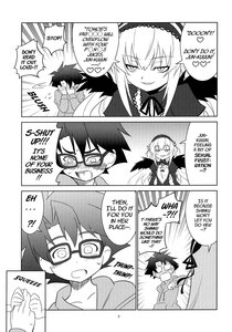 Rating: Safe Score: 0 Tags: 1boy 1girl blush comic doujinshi doujinshi_#106 english_text glasses greyscale hairband image long_hair monochrome multiple wings User: admin