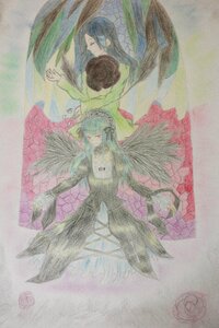 Rating: Safe Score: 0 Tags: black_dress black_wings closed_eyes dress feathered_wings feathers flower image long_hair multiple_girls rose solo suigintou traditional_media very_long_hair wings User: admin