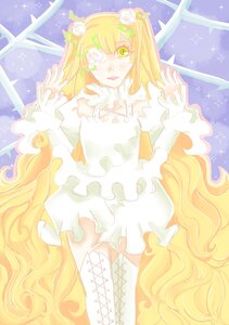 Rating: Safe Score: 0 Tags: 1girl blonde_hair boots cross-laced_footwear dress eyepatch flower frills green_eyes hair_flower hair_ornament image kirakishou long_hair rose solo sparkle thigh_boots thighhighs very_long_hair User: admin