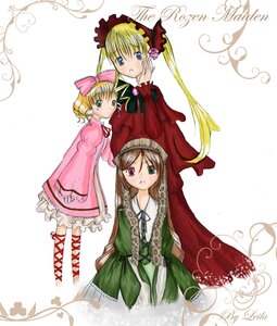Rating: Safe Score: 0 Tags: 3girls blonde_hair blue_eyes bonnet bow brown_hair dress english_text green_dress hat head_scarf heterochromia hina_ichigo image long_hair long_sleeves looking_at_viewer multiple multiple_girls pink_bow pink_dress red_eyes shinku smile suiseiseki tagme twintails very_long_hair User: admin