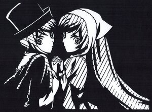 Rating: Safe Score: 0 Tags: 2girls greyscale hat holding_hands image long_hair long_sleeves looking_at_viewer monochrome multiple_girls pair scarf souseiseki suiseiseki yuri User: admin