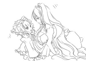 Rating: Safe Score: 0 Tags: 2girls blush dress greyscale hinaichigo image kirakishou long_hair long_sleeves monochrome multiple_girls pair ribbon smile striped very_long_hair yuri User: admin