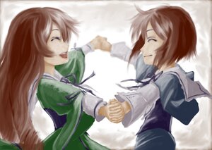 Rating: Safe Score: 0 Tags: 2girls auto_tagged blurry brown_hair closed_eyes dress holding_hands image interlocked_fingers long_hair long_sleeves multiple_girls open_mouth pair ribbon sailor_collar school_uniform short_hair siblings sisters smile souseiseki suiseiseki tears User: admin