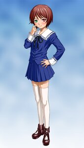 Rating: Safe Score: 0 Tags: 1girl blue_skirt blush brown_hair commentary_request full_body gradient gradient_background green_eyes hand_on_hip hand_on_own_cheek hand_on_own_face heterochromia ichikawa_masahiro image long_sleeves looking_at_viewer pleated_skirt red_eyes ribbon rozen_maiden school_uniform serafuku shoes short_hair skirt smile solo souseiseki standing thighhighs white_legwear zettai_ryouiki User: admin