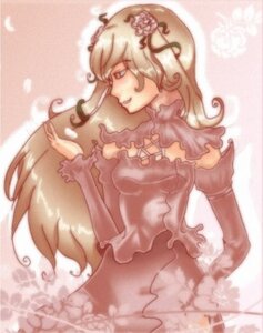 Rating: Safe Score: 0 Tags: 1girl blonde_hair blurry depth_of_field detached_sleeves dress flower frilled_dress frilled_sleeves frills hair_flower hair_ornament image kirakishou long_hair long_sleeves profile smile solo very_long_hair wavy_hair User: admin
