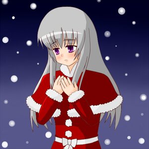 Rating: Safe Score: 0 Tags: 1girl blush capelet image long_hair purple_eyes santa_costume silver_hair snow snowing solo suigintou User: admin