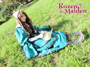 Rating: Safe Score: 0 Tags: 1girl brown_hair copyright_name gloves grass hood long_hair outdoors sitting smile solo suiseiseki tree User: admin