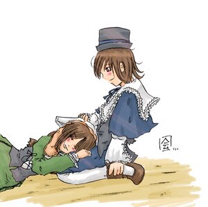 Rating: Safe Score: 0 Tags: 2girls blush brown_hair capelet dress green_dress hat image lap_pillow long_sleeves lying multiple_girls pair red_eyes short_hair siblings sisters smile souseiseki suiseiseki top_hat twins User: admin