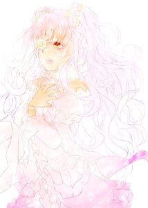 Rating: Safe Score: 0 Tags: 1girl dress flower frills hair_flower hands_on_own_chest image kirakishou long_hair open_mouth pink_hair solo striped tears vertical_stripes User: admin