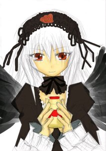 Rating: Safe Score: 0 Tags: 1girl auto_tagged bangs black_dress black_ribbon closed_mouth detached_collar dress flower frills hairband image juliet_sleeves long_hair long_sleeves looking_at_viewer puffy_sleeves red_eyes ribbon rose silver_hair simple_background smile solo suigintou upper_body white_background wings User: admin