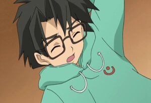 Rating: Safe Score: 0 Tags: 1boy black-framed_eyewear black_hair close-up closed_eyes glasses hood hoodie human open_mouth orange_background sakurada_jun screenshot simple_background sleeping solo upper_body User: admin
