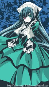 Rating: Safe Score: 0 Tags: 1girl dress frills green_dress green_eyes heterochromia image long_hair long_sleeves looking_at_viewer pale_skin red_eyes solo suiseiseki very_long_hair User: admin