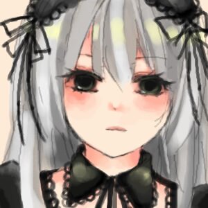 Rating: Safe Score: 0 Tags: 1girl bangs black_dress black_ribbon blush closed_mouth dress eyebrows_visible_through_hair grey_eyes grey_hair hair_between_eyes hair_ornament hair_ribbon image long_hair looking_at_viewer portrait ribbon silver_hair simple_background solo suigintou User: admin