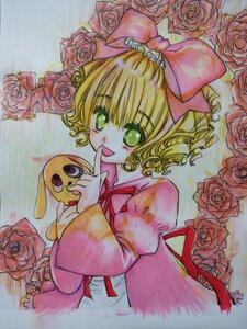 Rating: Safe Score: 0 Tags: 1girl blonde_hair blue_rose bow flower green_eyes hina_ichigo hinaichigo image pink_bow pink_flower pink_rose purple_rose red_flower red_rose rose rose_petals short_hair smile solo thorns traditional_media watercolor_(medium) white_rose yellow_flower yellow_rose User: admin